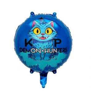 Balónek KPop Demon Hunters – fóliový modrý balónek na dětské narozeniny s K-pop motivem