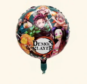 Balónek kulatý – fóliový balónek anime Demon Slayer na dětské narozeniny