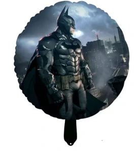 Balónek kulatý Batman v noci – fóliový balónek na dětské narozeniny se superhrdinou