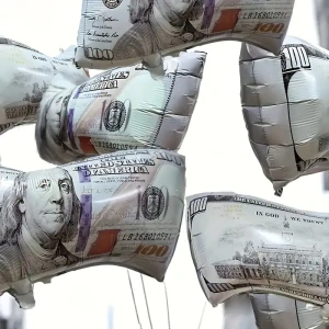 Fóliový balónek 100 amerických dolarů – originální dekorace na oslavu