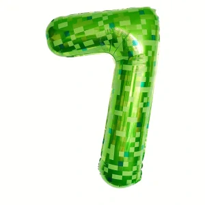 Fóliový balónek číslo 7 Minecraft – narozeninový balónek pro dětskou oslavu